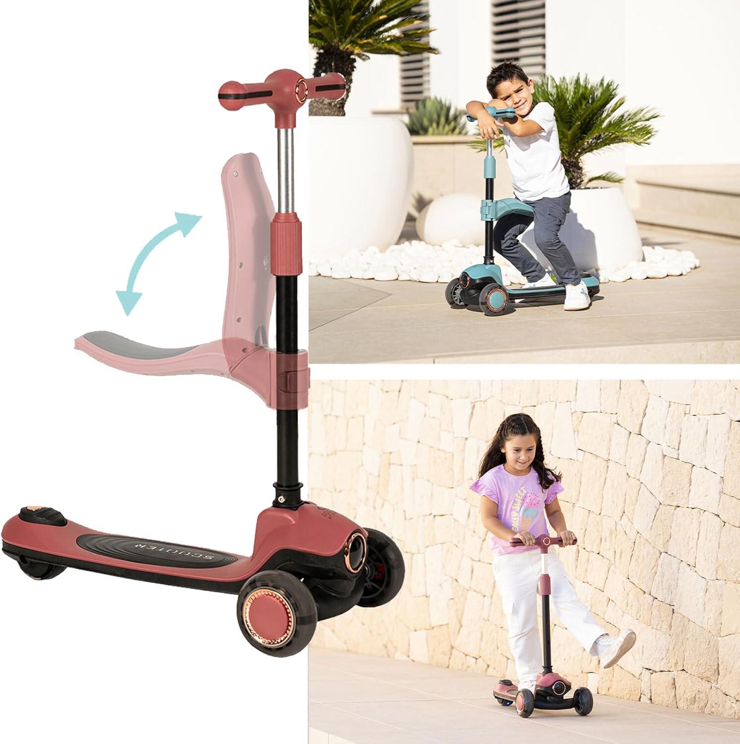 Olmitos, Patinete Infantil Evolutivo 2 en 1 Correpasillos con Sillín Plegable 4/4