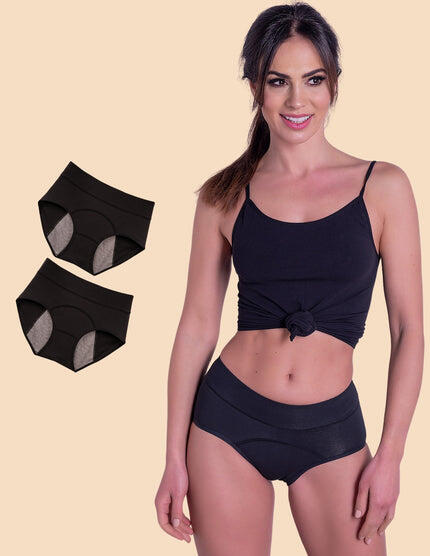 ANAISSA Pack 2 Menstruationshöschen aus Bio-Baumwolle Indy.