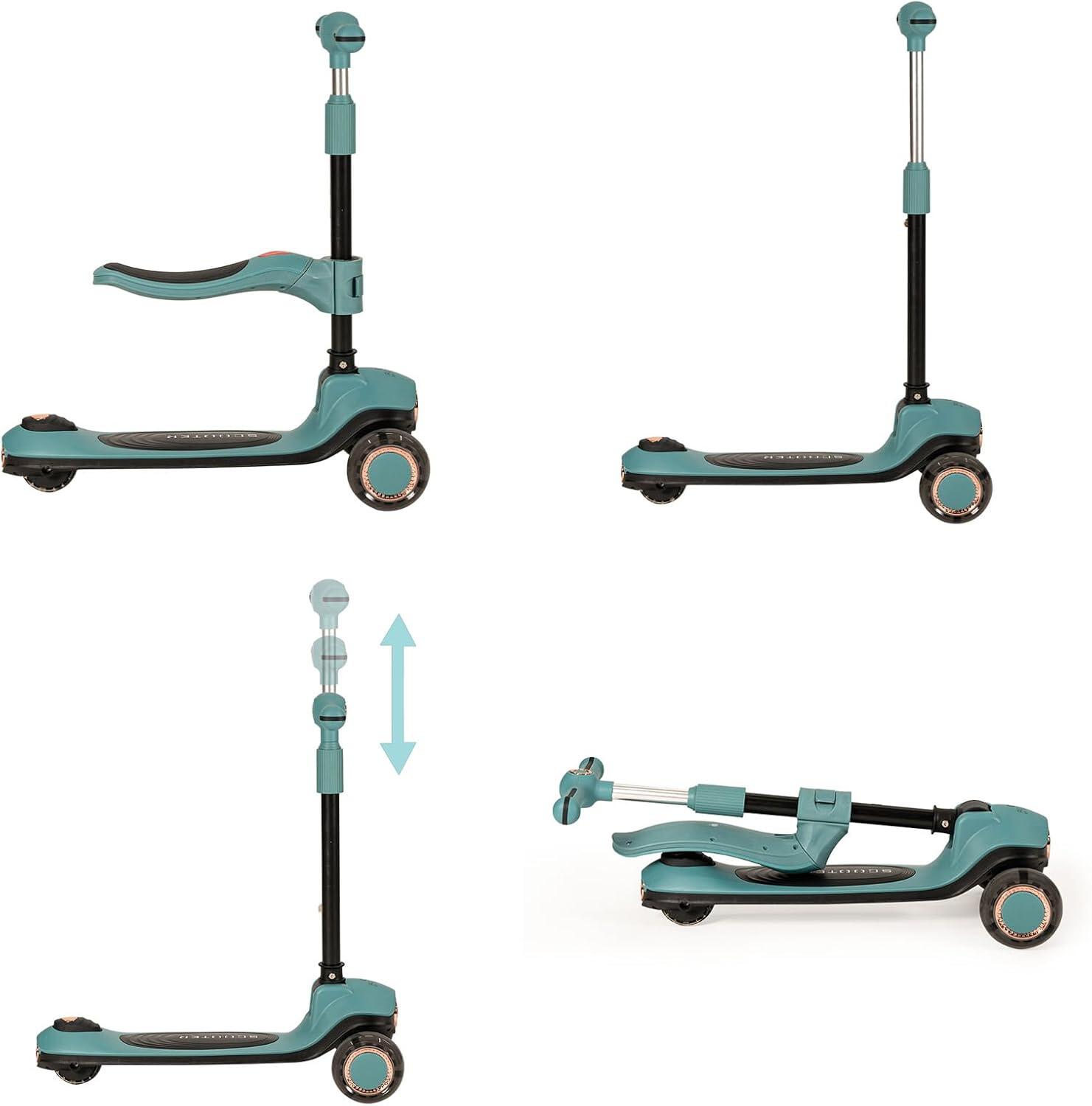Olmitos-Patinete Infantil Evolutivo 2 en 1 Correpasillos con Sillín Plegable 3/4