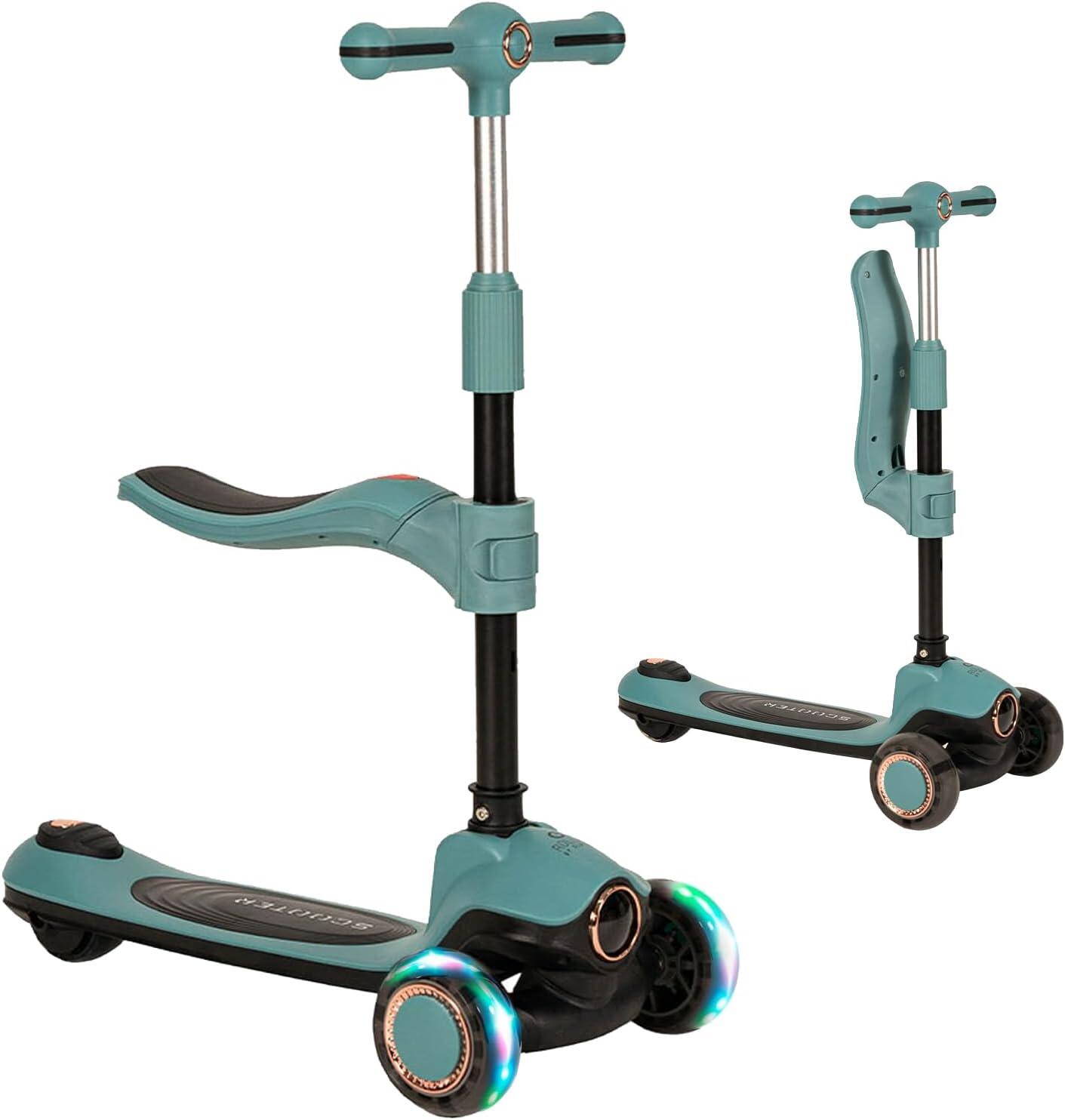 SENZA MARCA Olmitos-Patinete Infantil Evolutivo 2 en 1 Correpasillos con Sillín Plegable