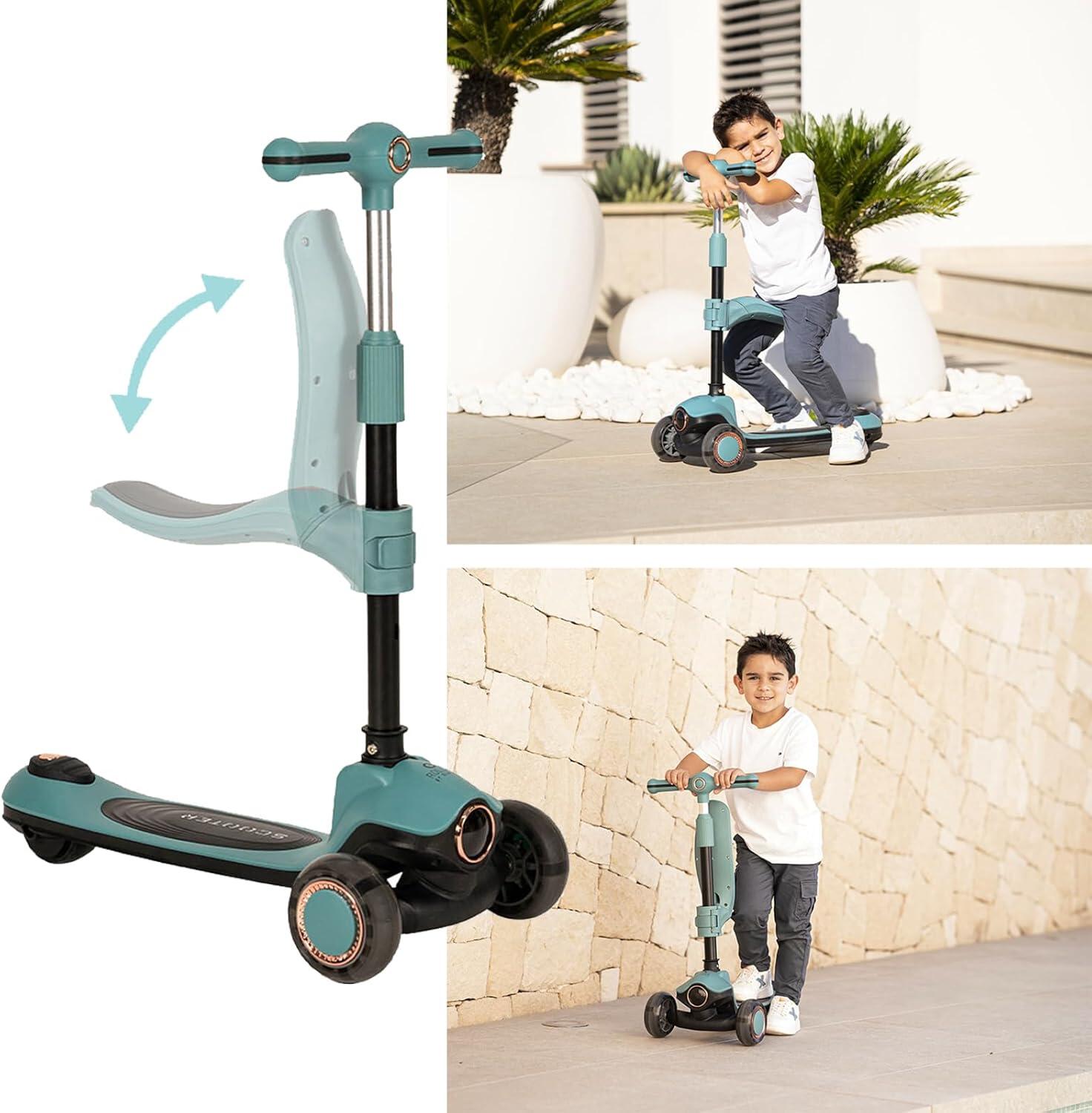 Olmitos-Patinete Infantil Evolutivo 2 en 1 Correpasillos con Sillín Plegable 4/4