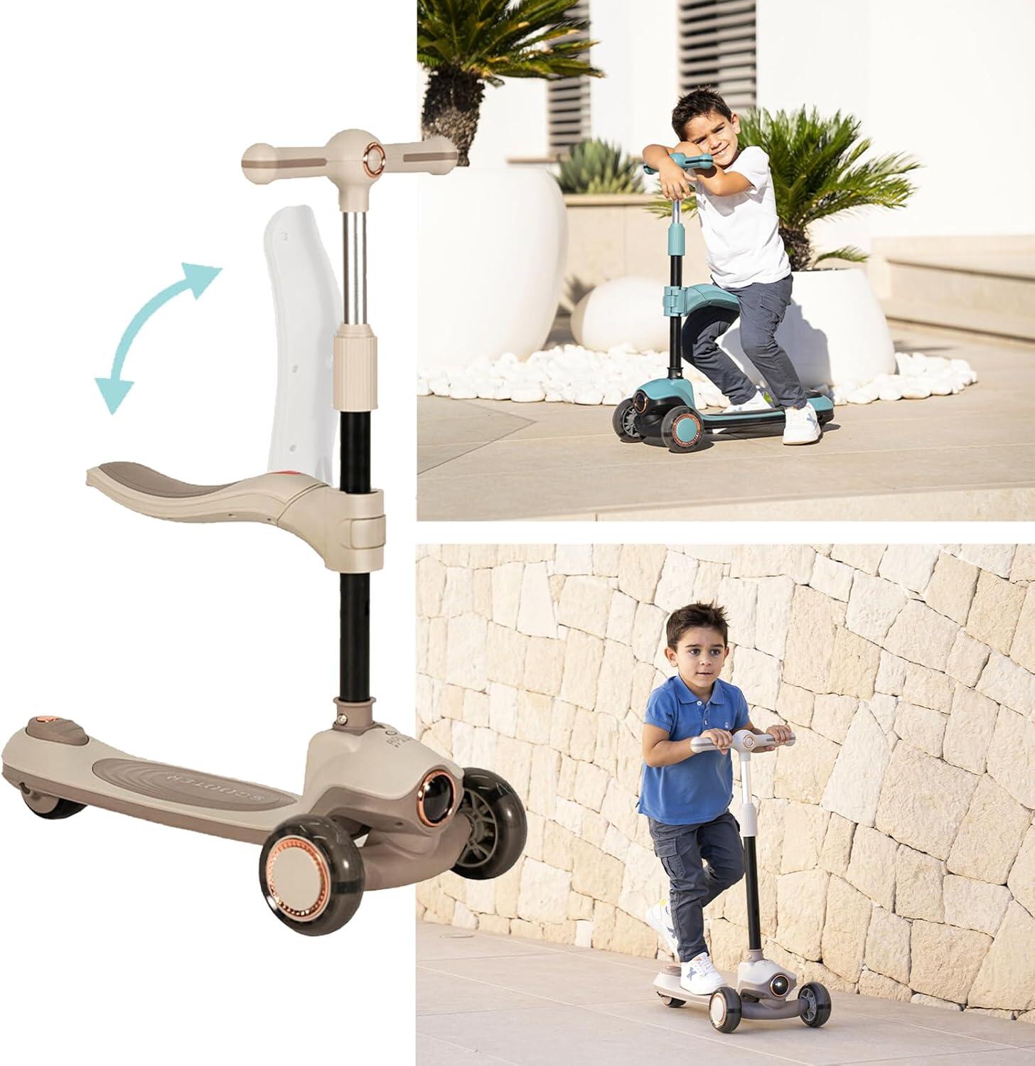 Olmitos- Patinete Infantil Evolutivo 2 en 1 Correpasillos con Sillín Plegable 4/4