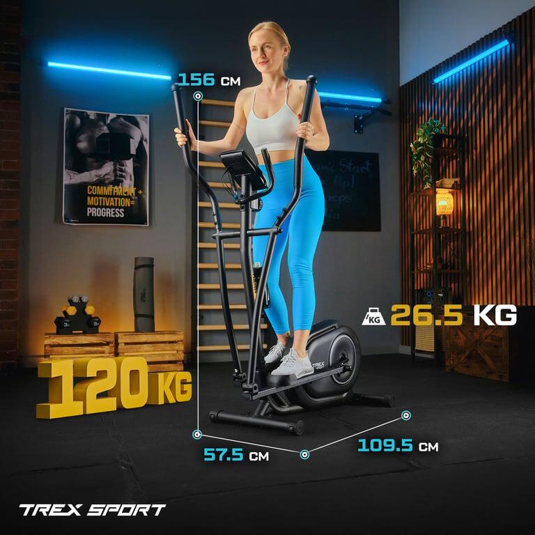 Vélo elliptique magnétique, volant d'inertie 6 kg Trex Sport DASH, max. 120 kg 4/7