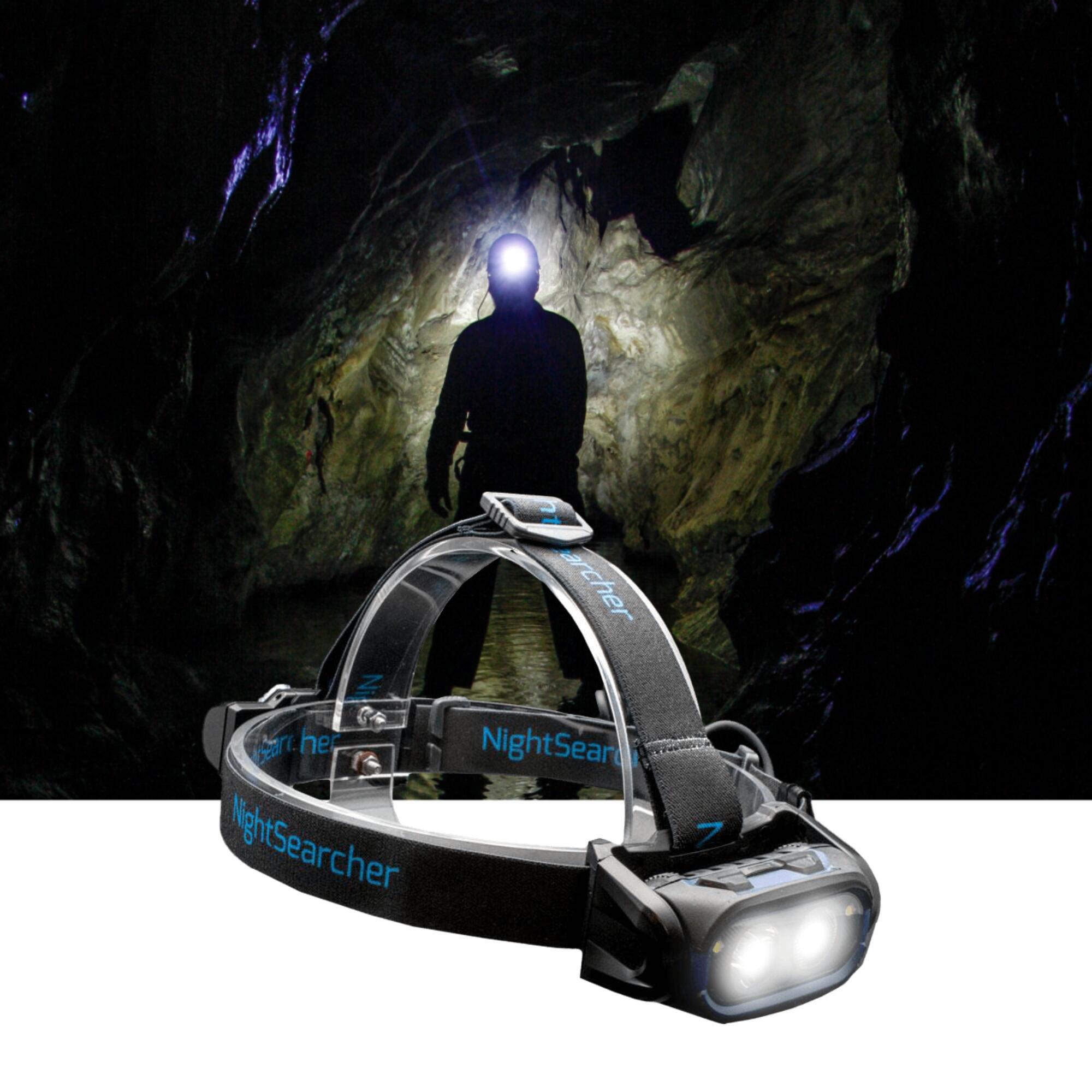 NIGHTSEARCHER HT800RX - 800 Lumens Rechargeable LED Head Torch with Automatic Beam Adjustment