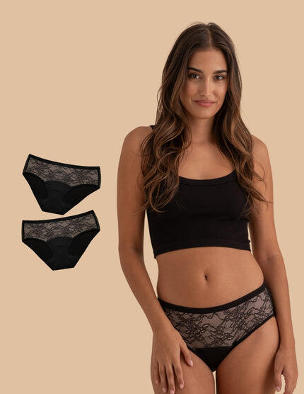 ANAISSA Pack 2 Calcinha menstrual de bambu altamente absorvente Colette