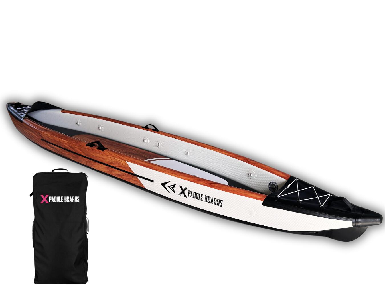 X PADDLE BOARDS Opblaasbare kano-kajak 2-zits dropstitch 470 x 80 x 42cm K-Black