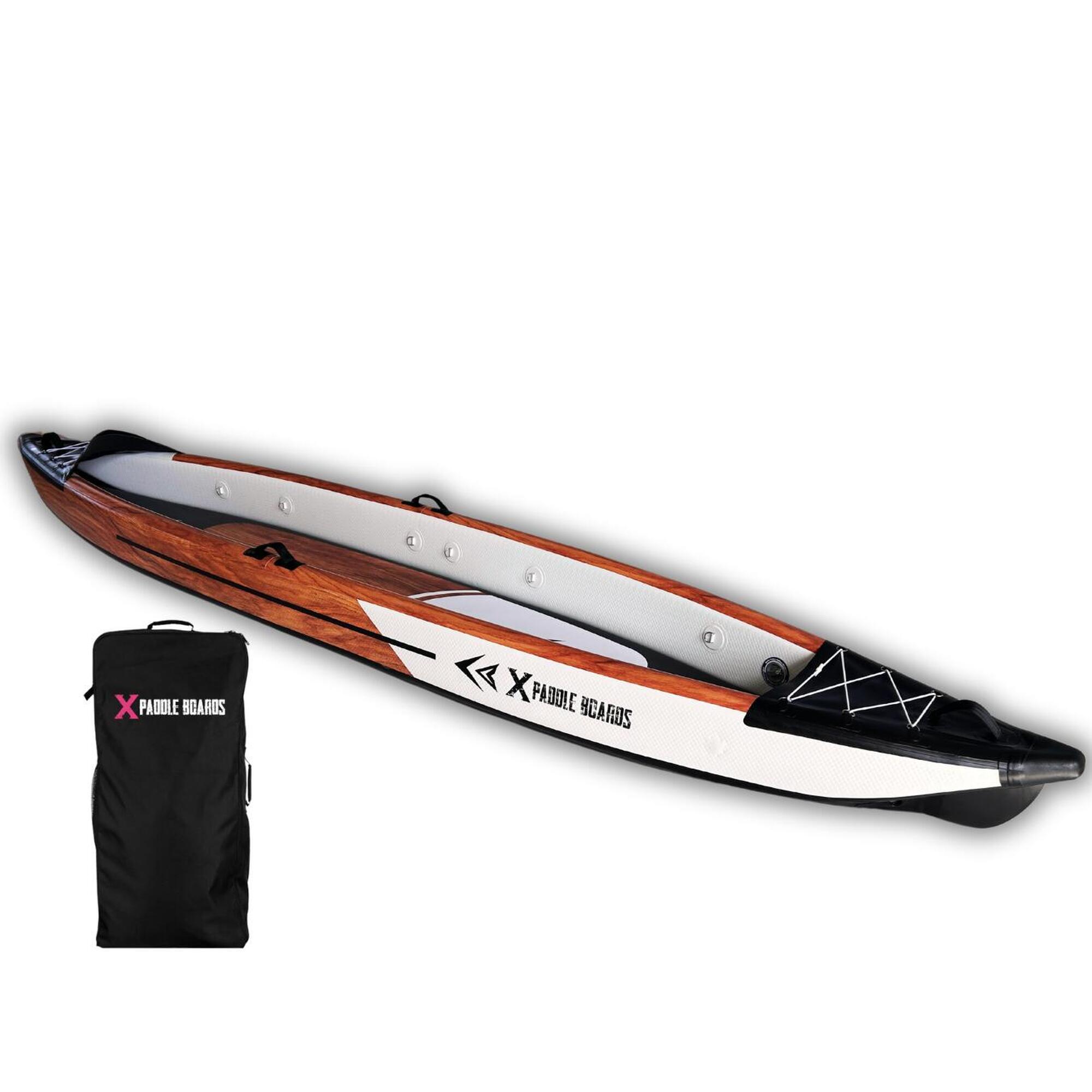 X PADDLE BOARDS Nafukovací kánoe-kajak pro 2 osoby dropstitch 470 x 80 x 42cm K-Black