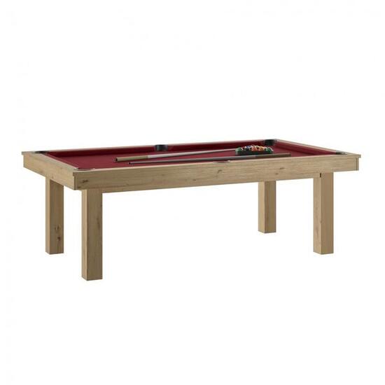 BILLARD LAFITE CHENE SABLE - DRAP ROUGE AVEC PLATEAUX TABLE