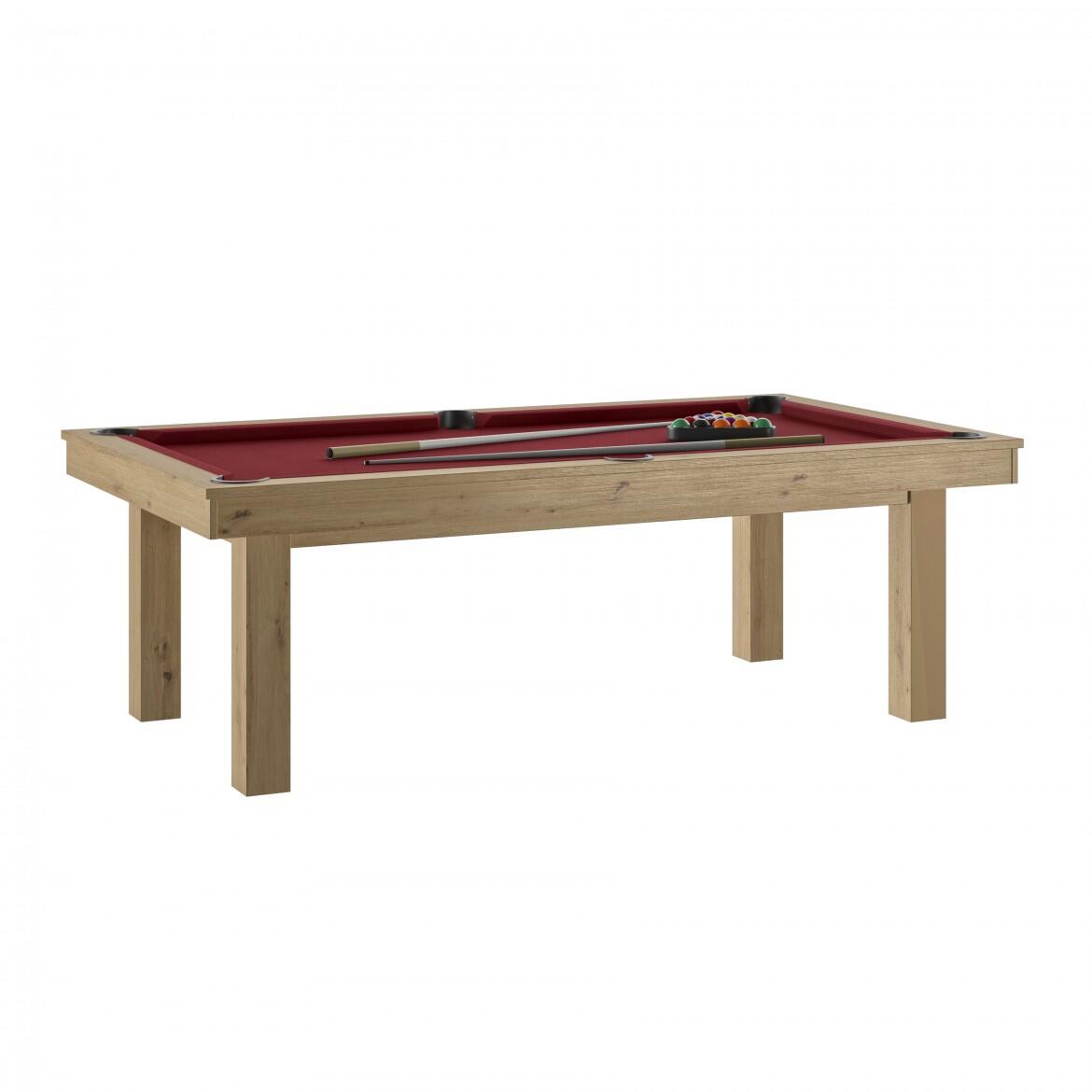 Rene Pierre - Billard Lafite Chene Sable - Drap Rouge Avec Plateaux Table - Billard - Marron|rouge - Taille Unique - Decathlon
