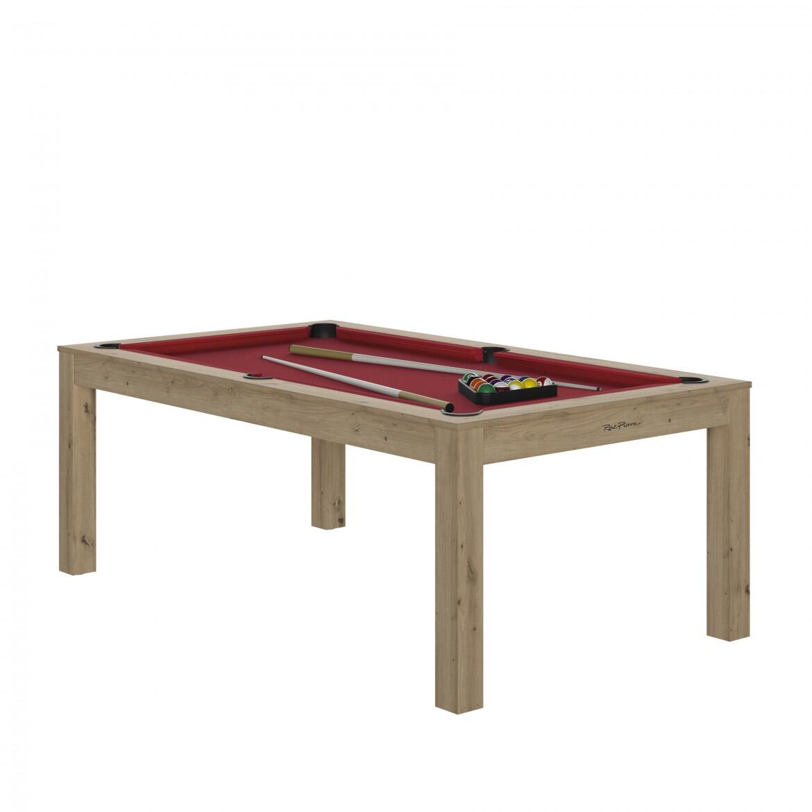 Rene Pierre - Billard Charme Chene Sable - Drap Rouge Avec Plateaux Table - Billard - Marron|rouge - Taille Unique - Decathlon
