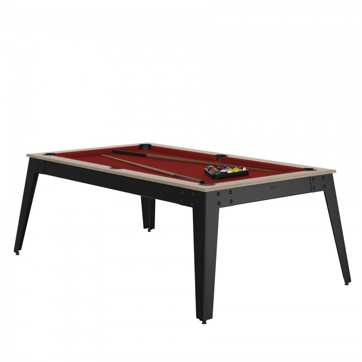 Rene Pierre - Billard Steel Oslo - Pieds Gris - Drap Rouge Avec Plateaux Table - Billard - Beige|rouge - Taille Unique - Decathlon