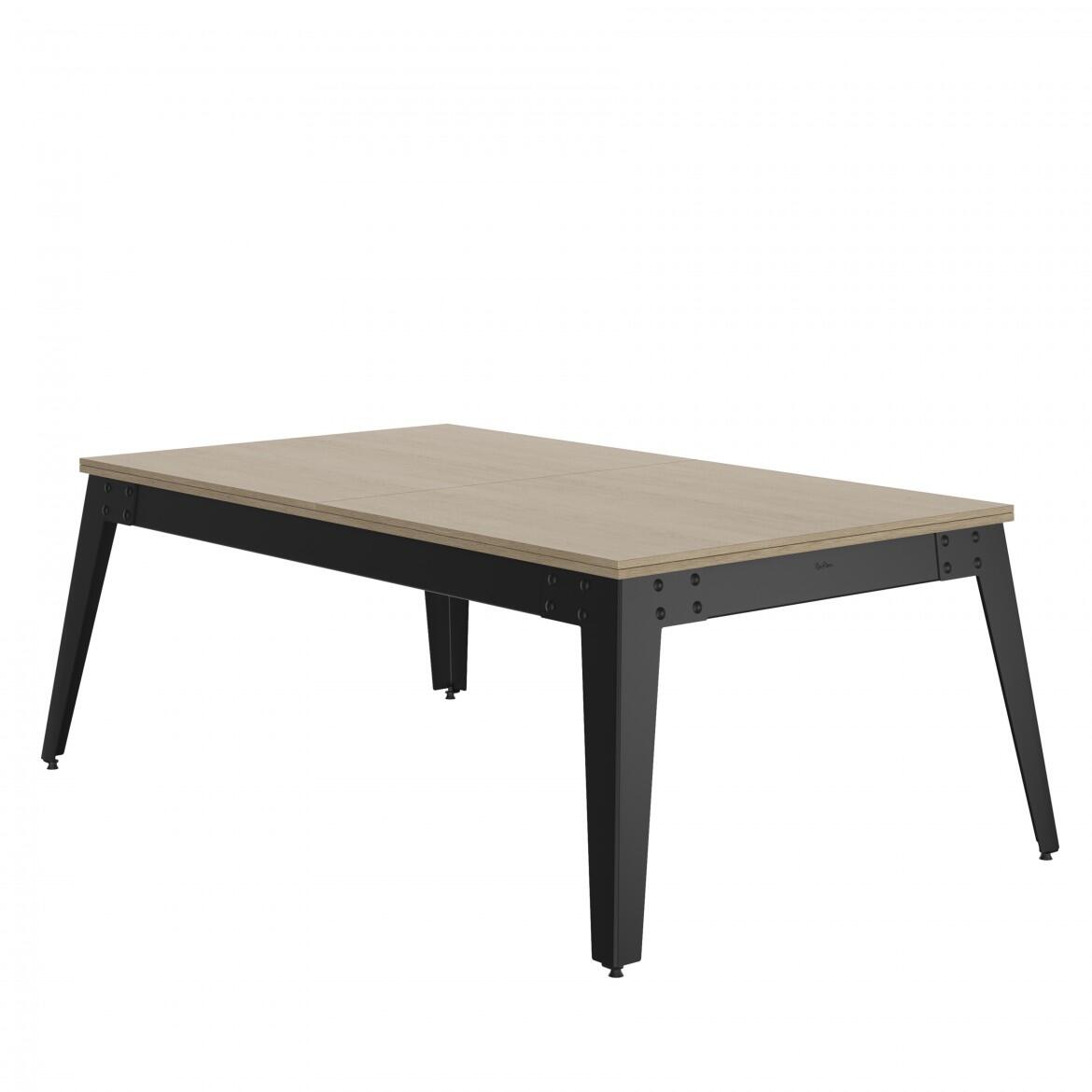 BILLARD STEEL OSLO - PIEDS GRIS - DRAP ROUGE AVEC PLATEAUX TABLE 2/3