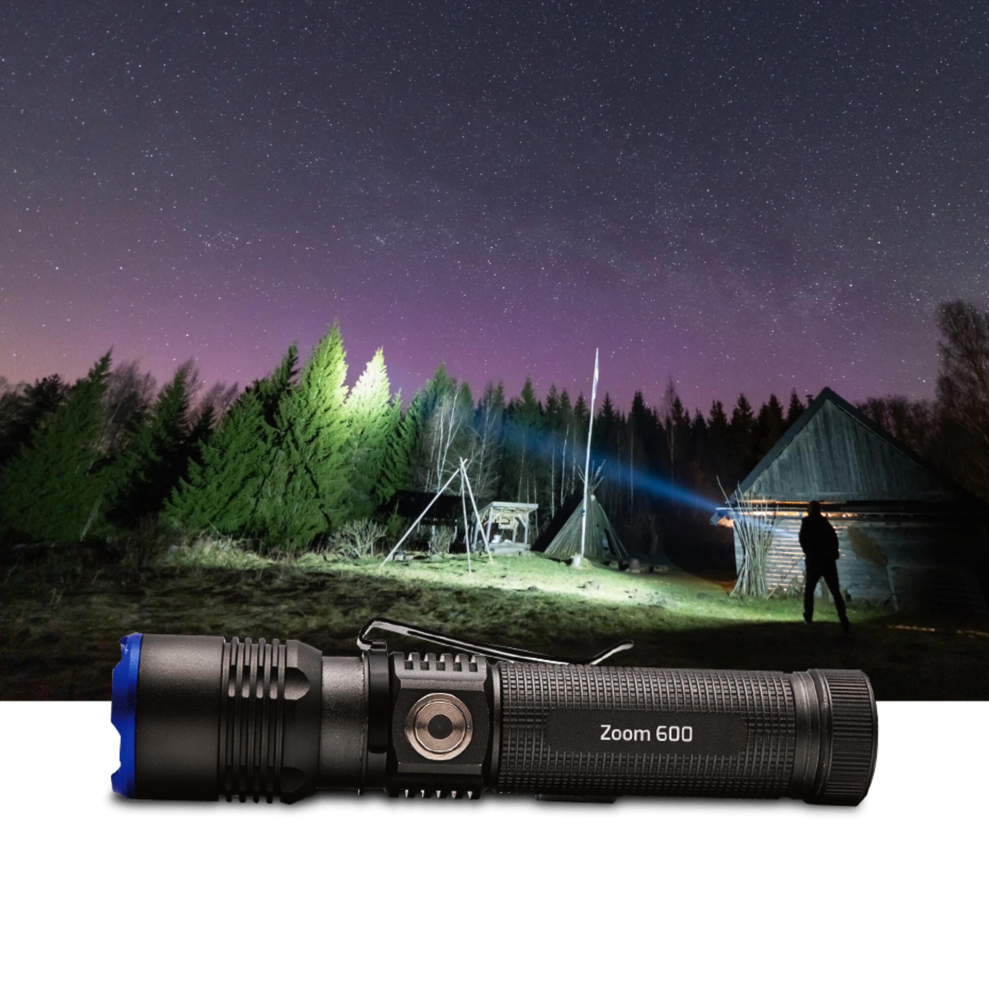 Zoom 600R Heavy Duty, Rechargeable, Adjustable Spot-to-Flood Beam LED Torch 1/7
