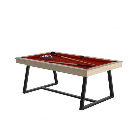 BILLARD BRIO OSLO - PIEDS NOIR - DRAP ROUGE
