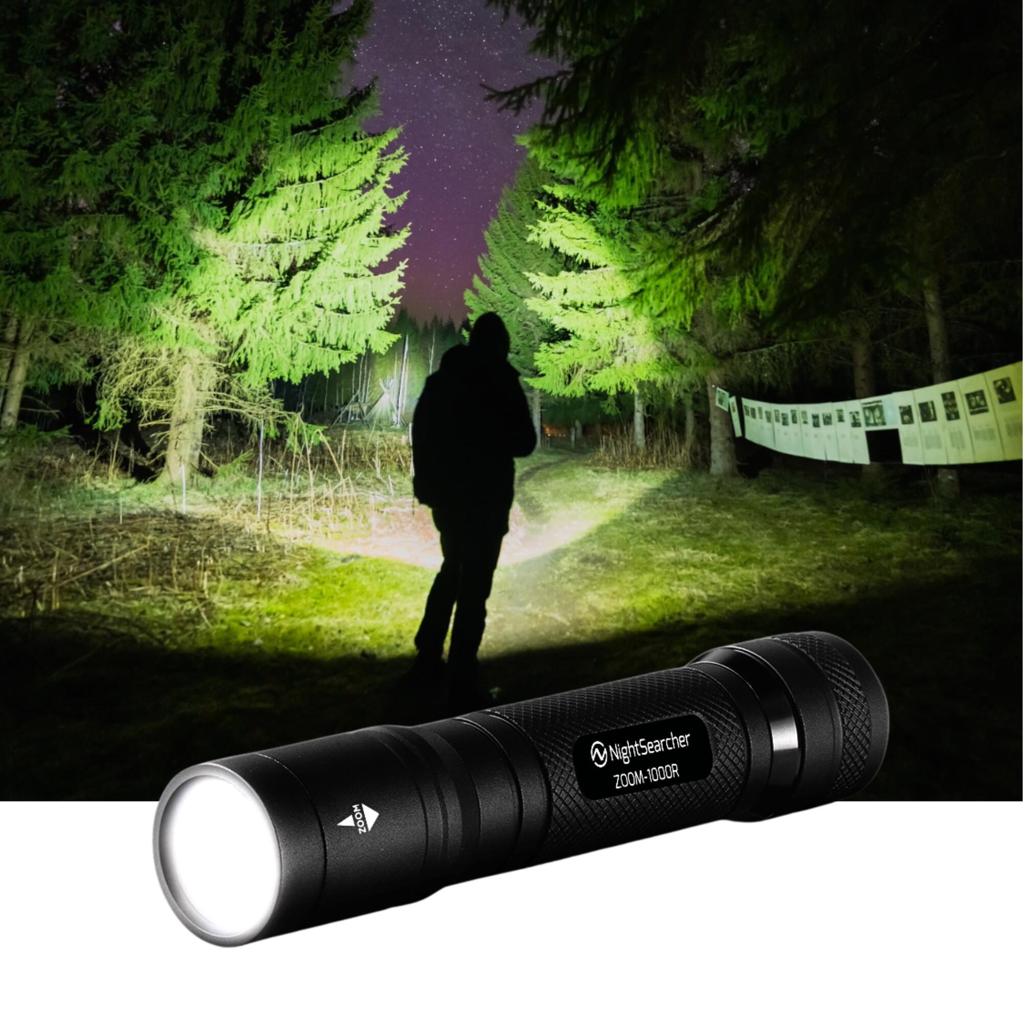Zoom 1000R Compact Rechargeable LED Torch with Adjustable Spot-to-Flood Zoom 1/7