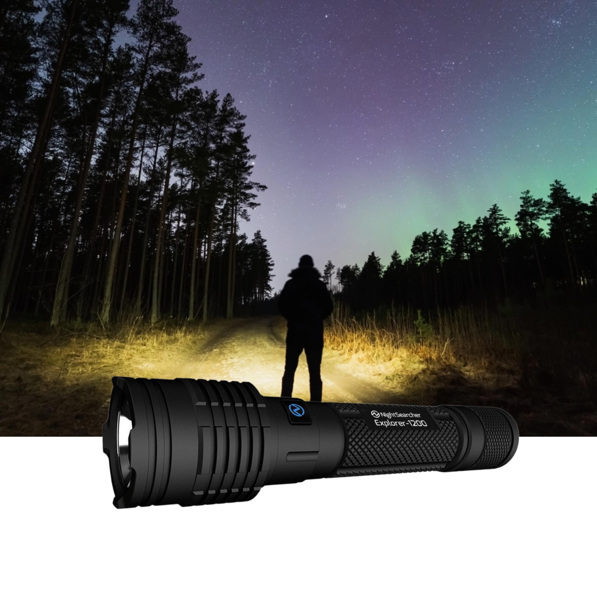 NIGHTSEARCHER Explorer 1200 Ultra-Lightweight, Rechargeable LED Torch