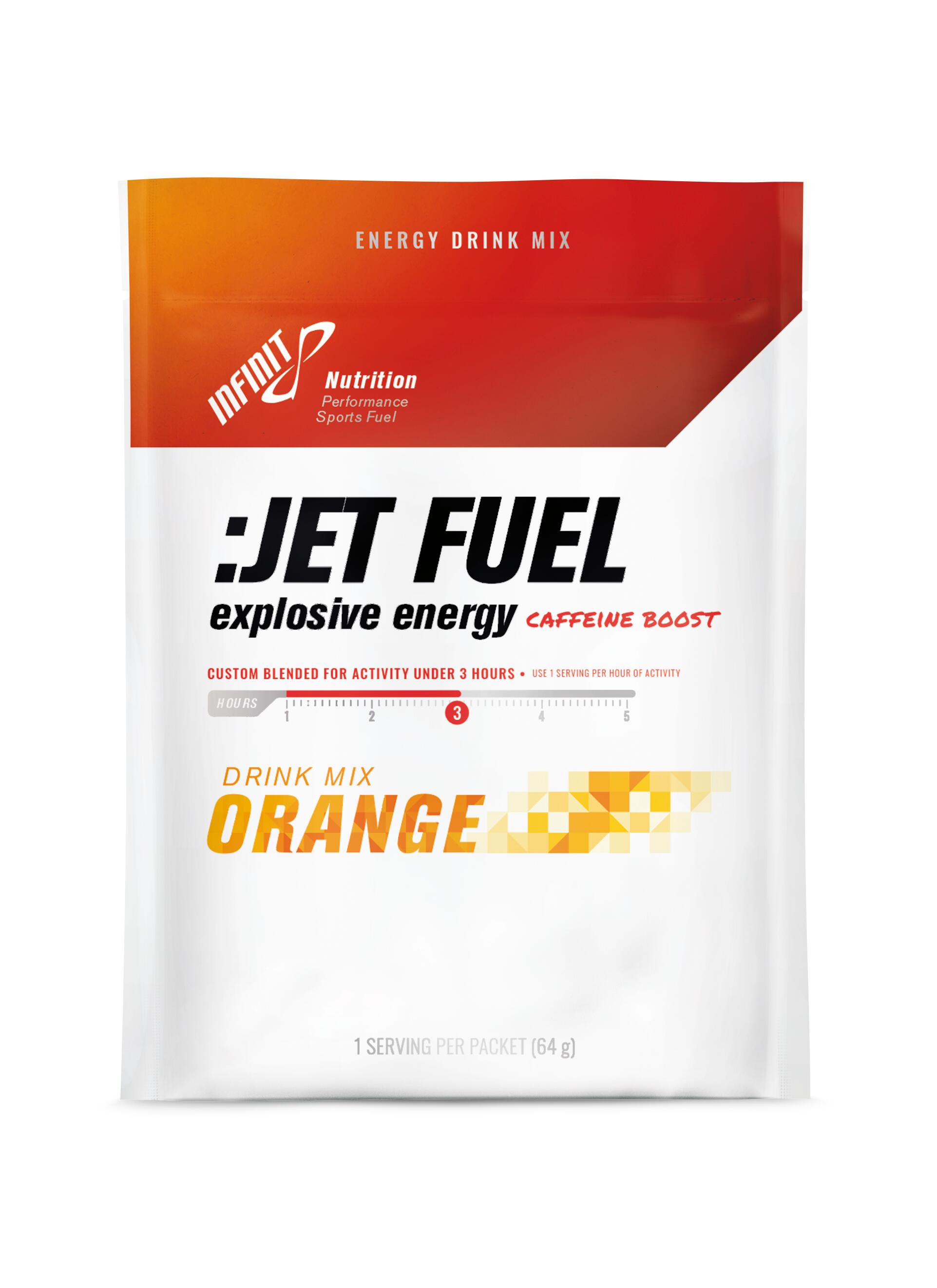 INFINIT Izotonický nápoj v prášku JET FUEL caffeine boost s příchutí pomeranč