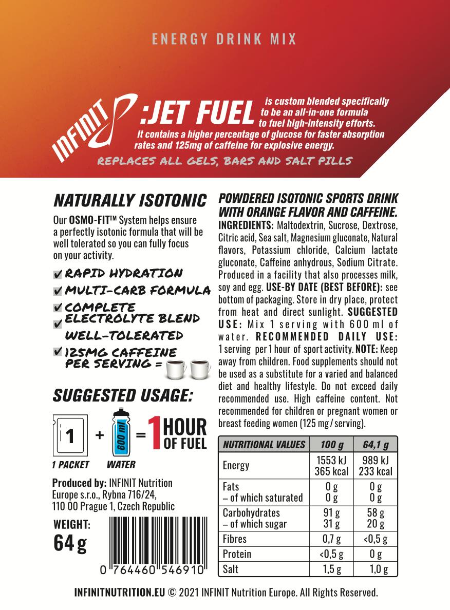 Izotonický nápoj v prášku JET FUEL caffeine boost s příchutí pomeranč 3/3