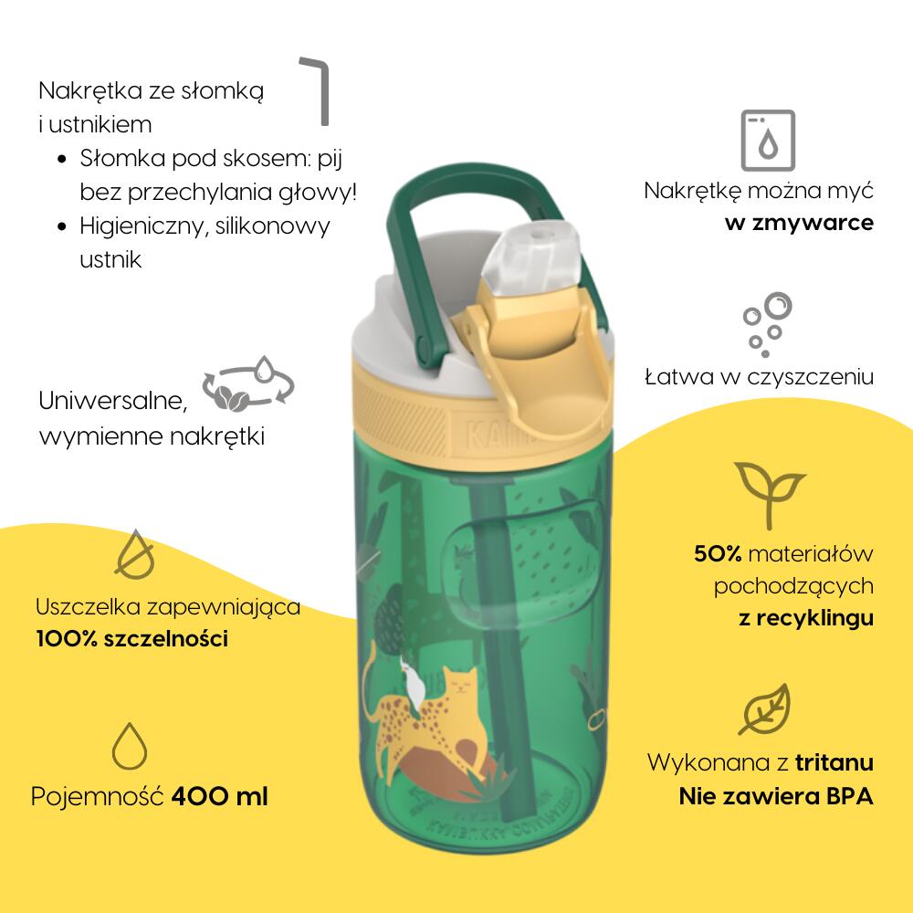 Trinkflasche Kambukka Lagoon 400 ml, Safari Jungle, Trinkhalm, auslaufsicher 2/7