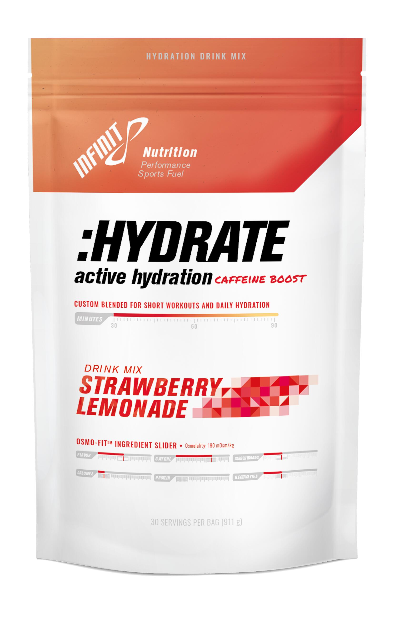 INFINIT Izotonický nápoj v prášku HYDRATE caf s jahodovo-limonádovou příchutí