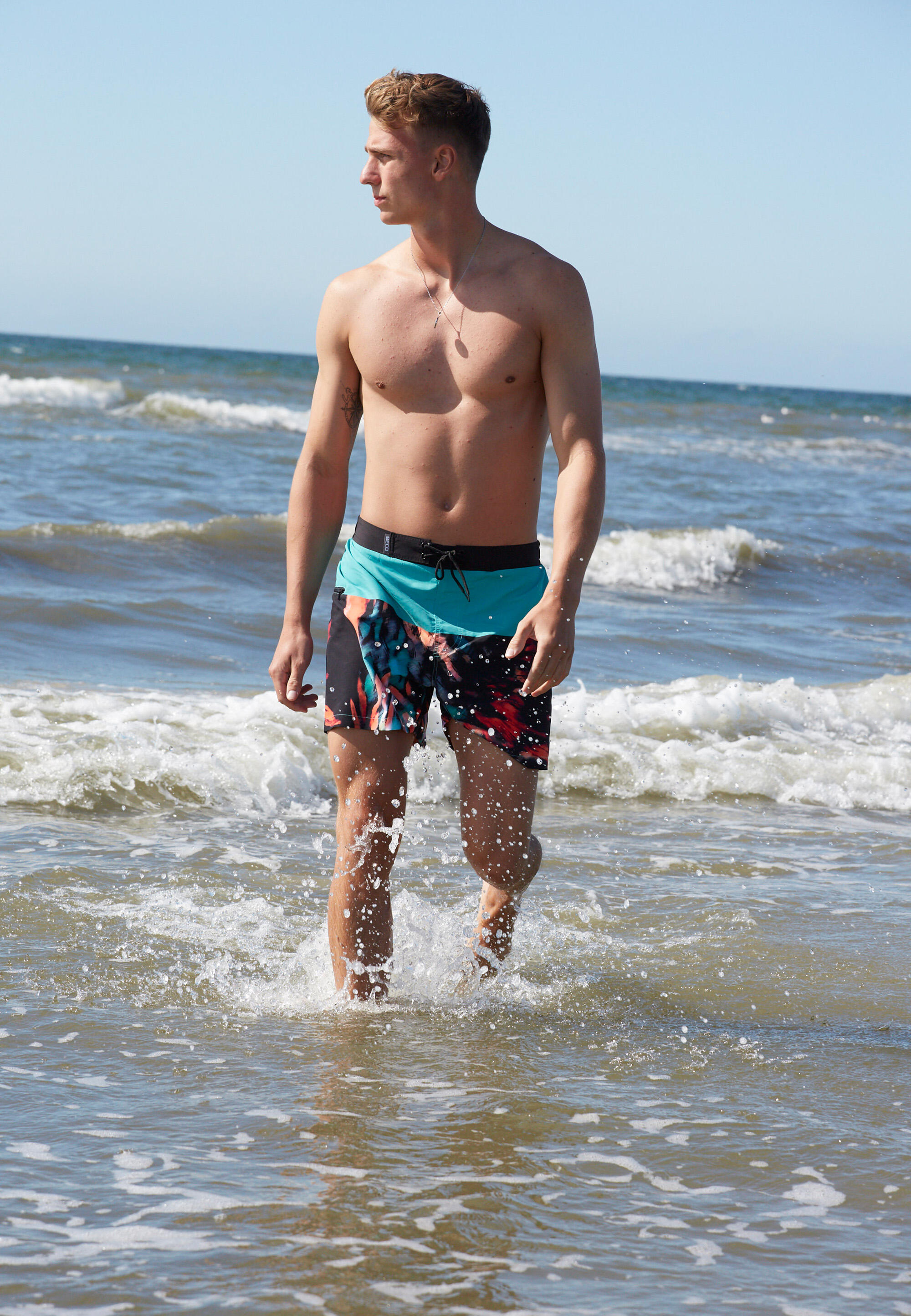 Badeshorts Board-Shorts Schwimm Shorts "Feathers" 4/5