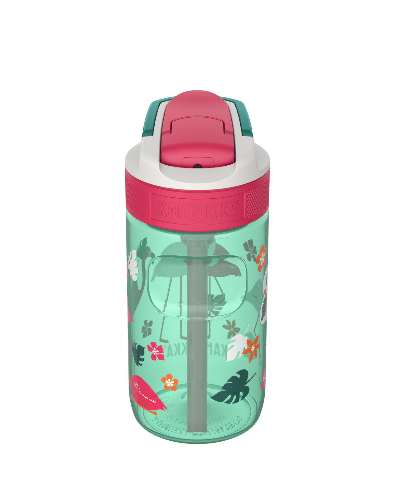 Trinkflasche Kambukka Lagoon 400 ml, Pink Flamingo, Trinkhalm, auslaufsicher 4/7
