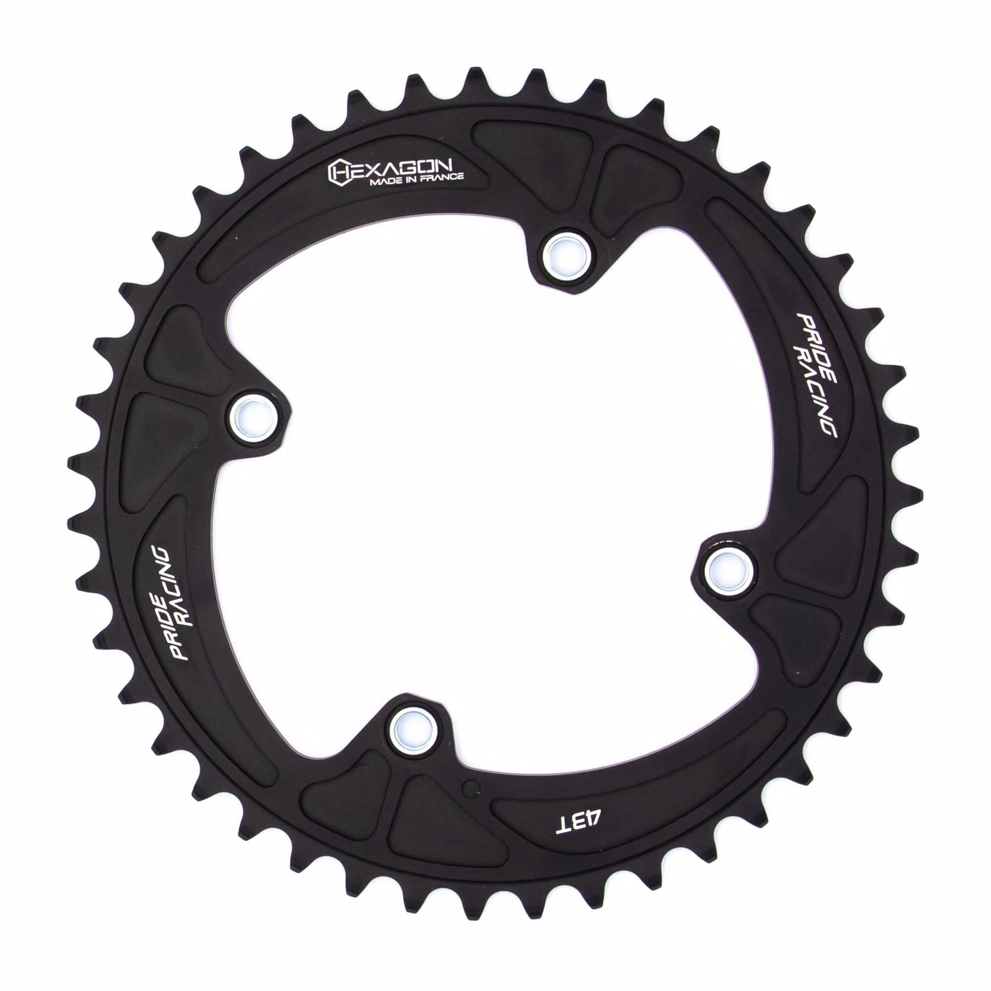 PRIDE RACING Plato Pride Hexagon 4 con rosca Negro