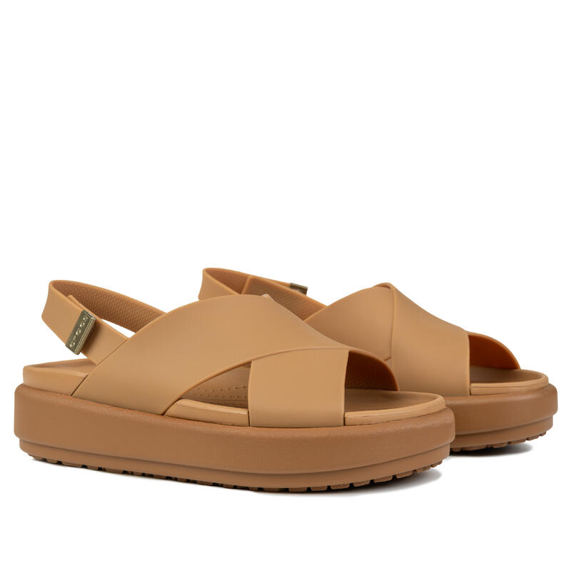 Sandały damskie do chodzenia Crocs BROOKLYN LUXE CROSS STRAP