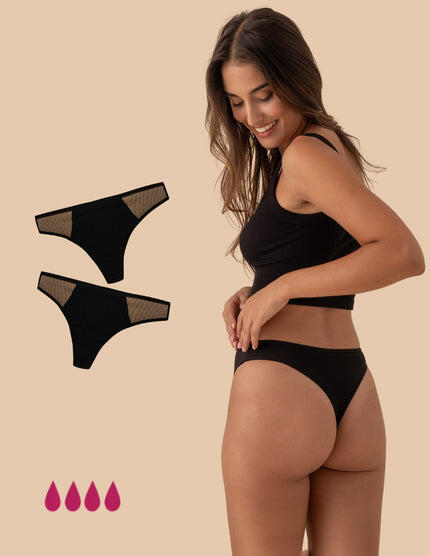 ANAISSA Pack 2 Menstruations-Strings mit mäßigem Fluss