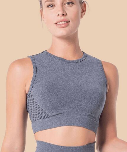 ANAISSA Top sportivo senza cuciture Neptune
