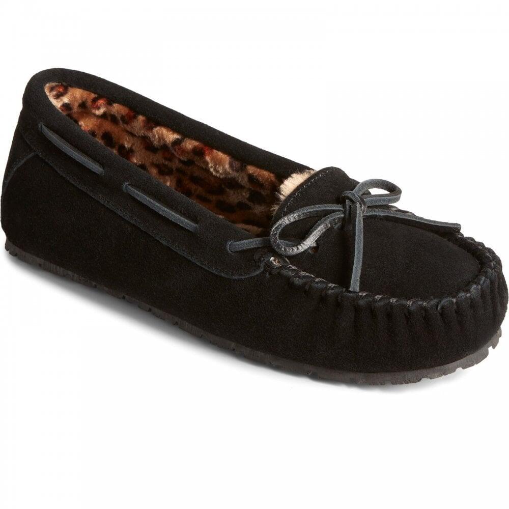 Sperry Reina | Black/leopard | Womens Classic Moccasin Slippers COL: B 3/7