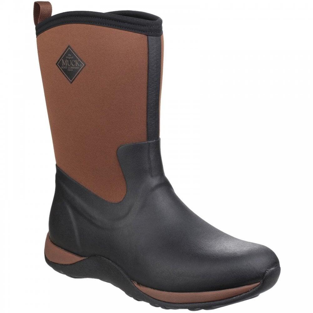 Muck Boots Arctic Weekend Rubber Black/Tan Wellington Boots 3/7
