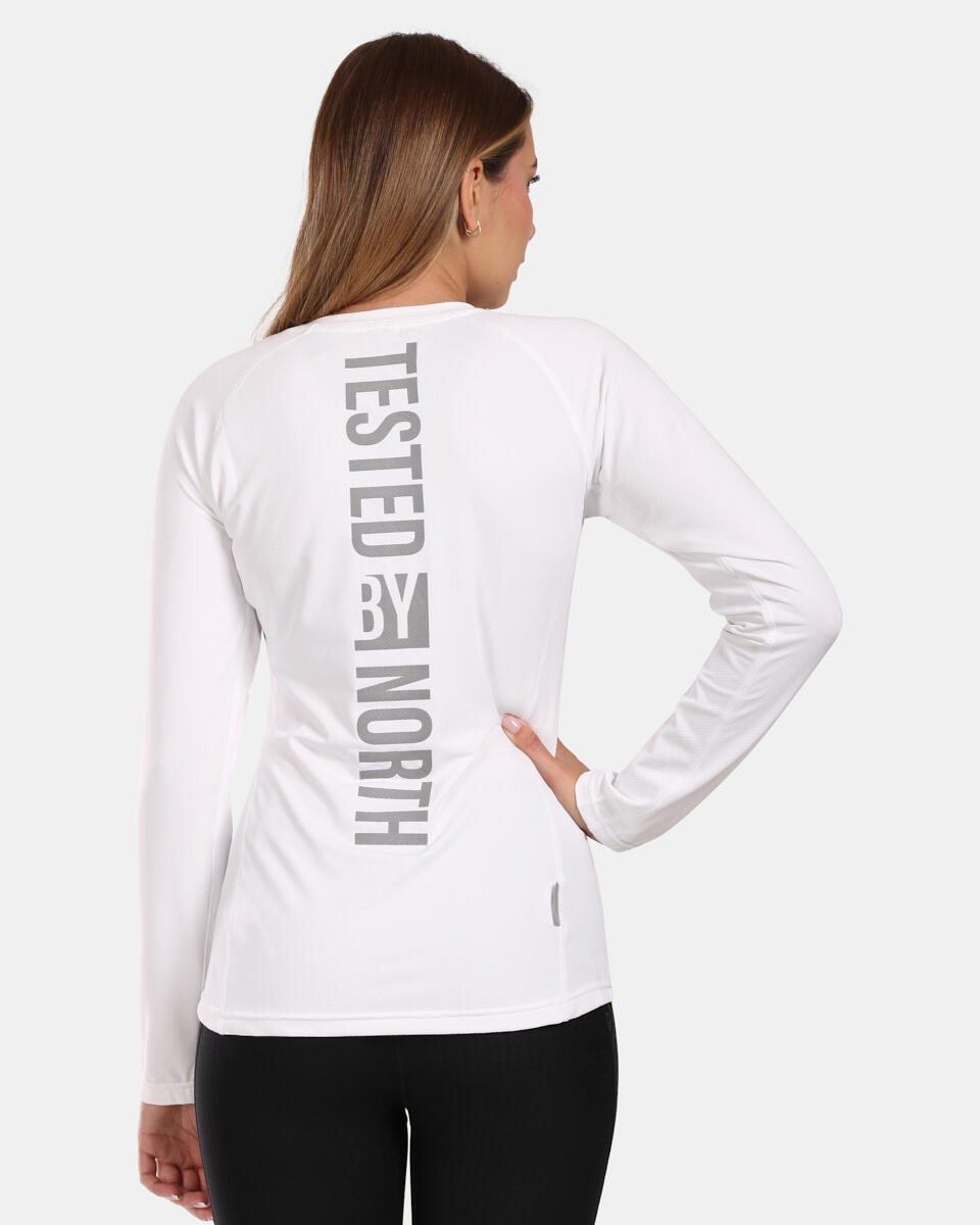 Camiseta manga larga de running y senderismo SPOLETO-W mujer KILPI Blanco 2/4