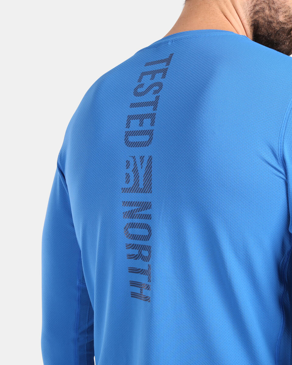 Camiseta manga larga de running y senderismo SPOLETO-M hombre KILPI Azul 6/7