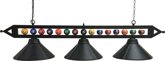 Trio Poolballs Leder Billard Lampe