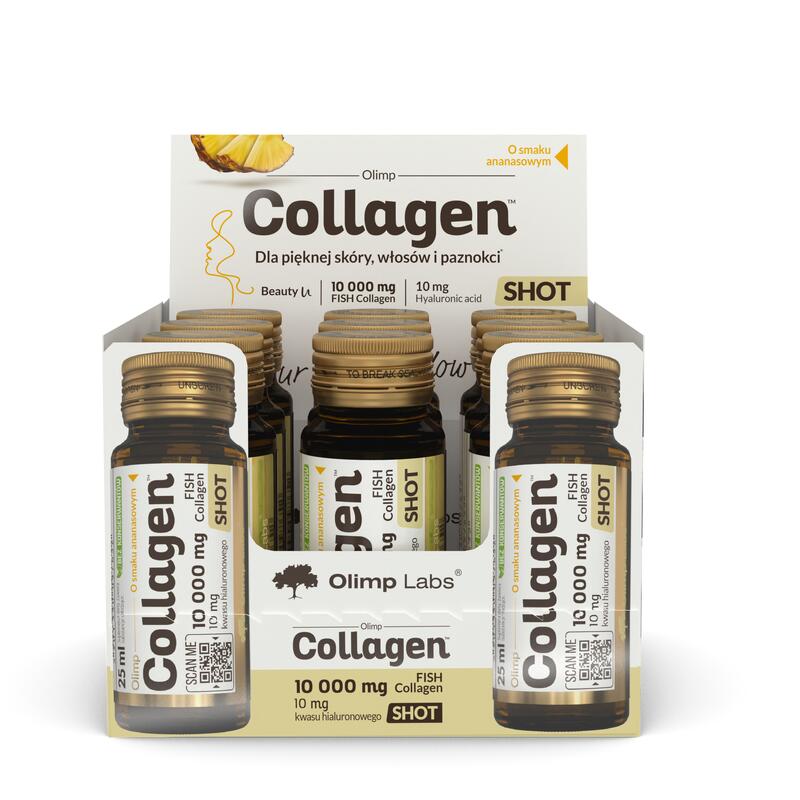 Kolagen Olimp Collagen Shot - 25 ml z sokiem Ampułka szklana Ananas DISPLAY