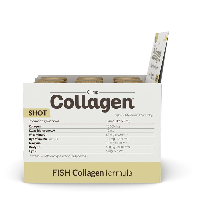 Kolagen Olimp Collagen Shot - 25 ml z sokiem Ampułka szklana Ananas DISPLAY
