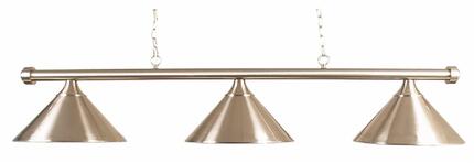 Style 3-Shades Brushed Steel Billard Lampe