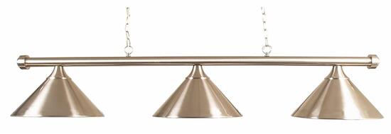 Style 3-Shades Brushed Steel Billard Lampe