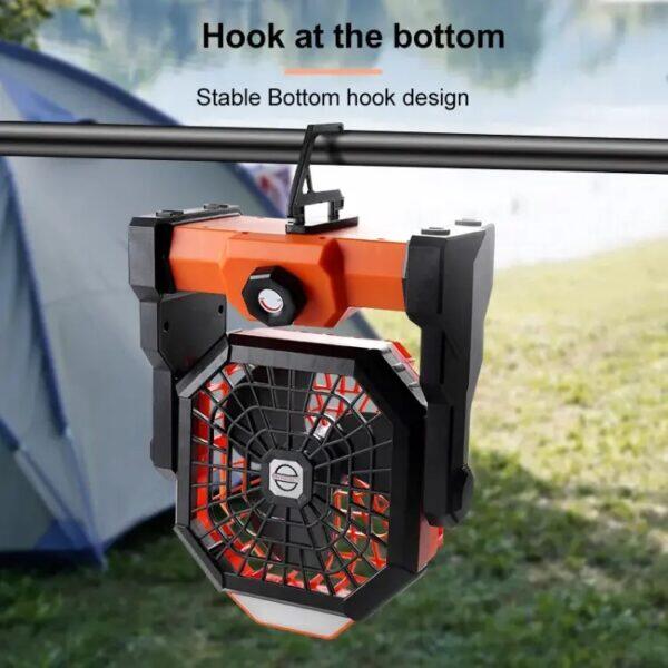 Ventilador Recargable Outdoor Inuitz con Luz y Batería para Camping 4/5