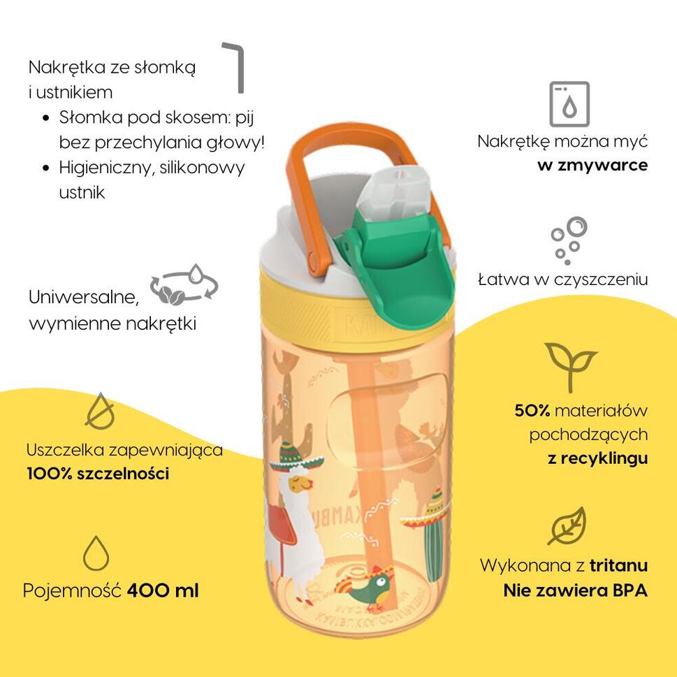 Butelka ze słomką bidon dla dzieci Kambukka Lagoon 400ml - Mexican Parade