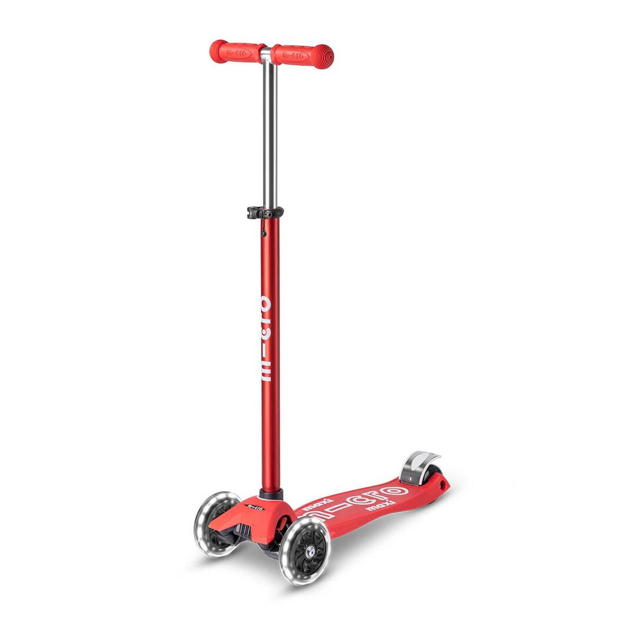 Micro - Trottinette Enfant Maxi  Deluxe  Led - Trottinette - Rouge - No Size - Decathlon