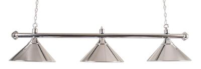 Style 3-Shades Chrome Billard Lampe