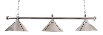 Style 3-Shades Chrome Billard Lampe