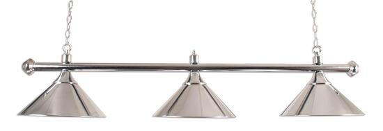 Style 3-Shades Chrome Billard Lampe