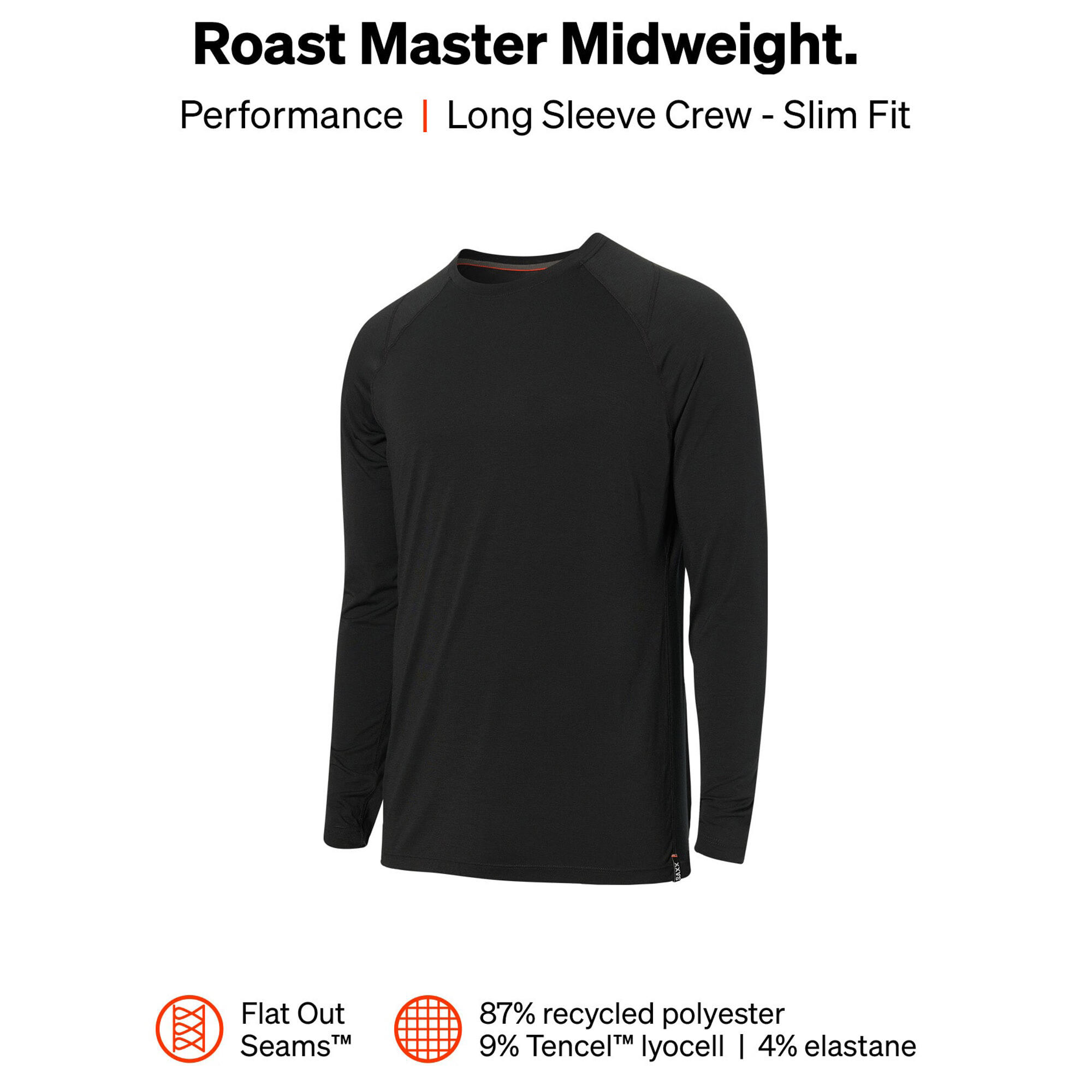 SAXX Men's Roast Master 185gsm Long Sleeve Crew Neck Base Layer 5/6