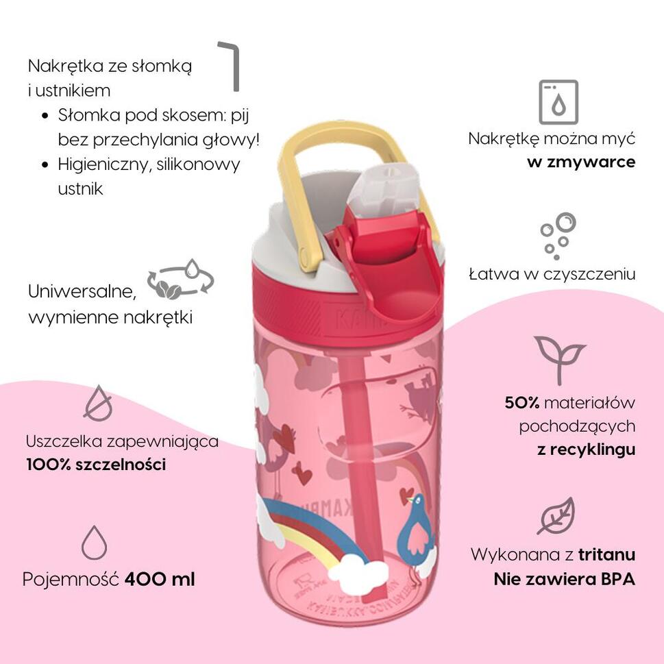 Bidon podróżny butelka dla dzieci Kambukka Lagoon 400ml - Love Birds