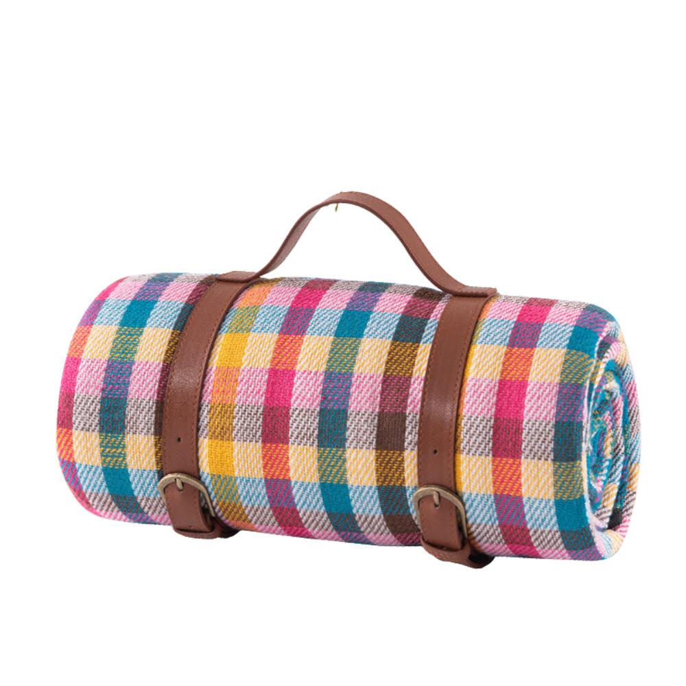 Coperta Da Picnic Impermeabile 200x200 Cm, Tappetino Pieghevole Leggero, Verde A Quadri, Antisabbia Per Campeggio E Spiaggia