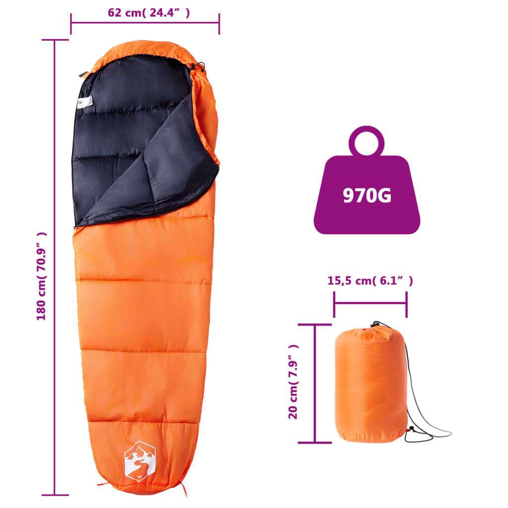 Saco de dormir tipo momia de camping para adultos 3 estaciones 5/6