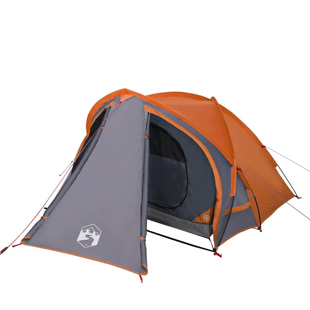 Vidaxl Koepeltent voor 2 Personen - Waterdicht Grijs en Oranje 4/7